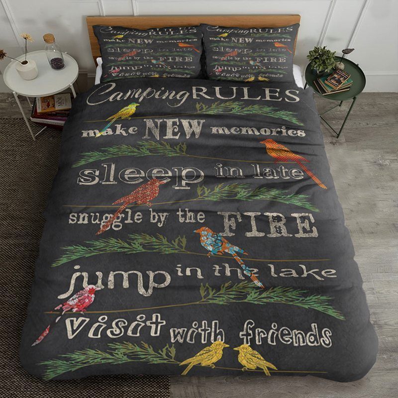 Camping Cotton Bed Sheets Spread Comforter Bedding Set