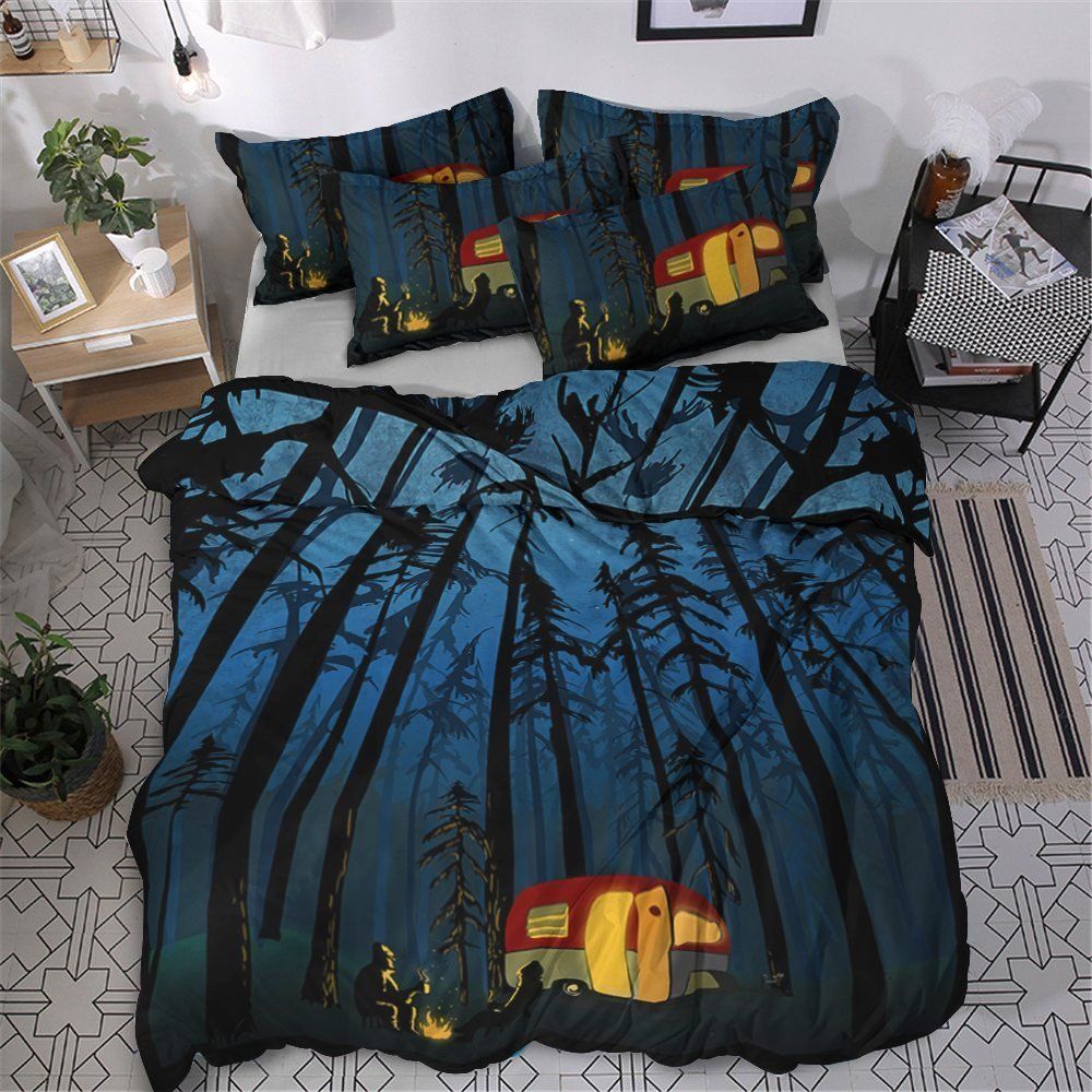 Camping Cotton Bed Sheets Spread Comforter Bedding Set
