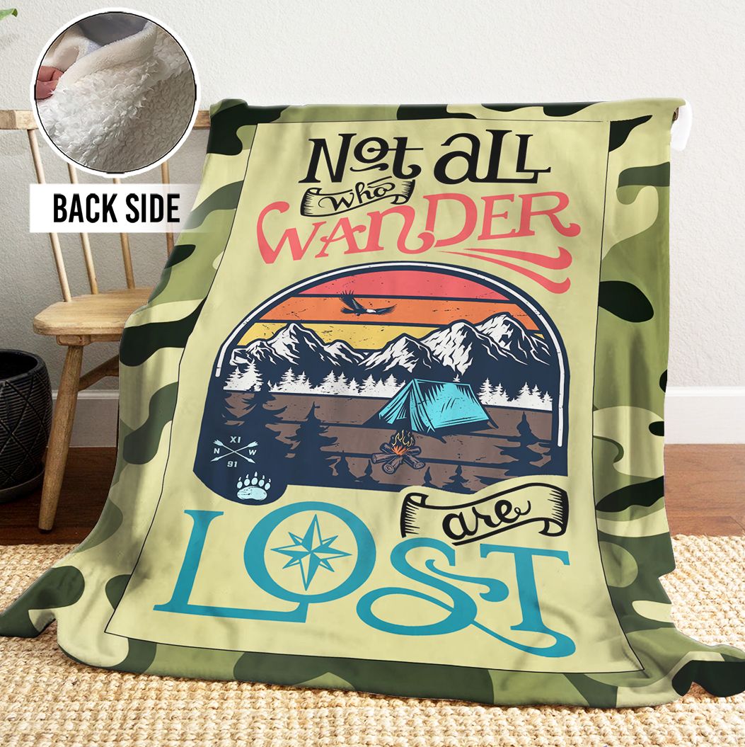 Camping Wander Sherpa Fleece Blanket