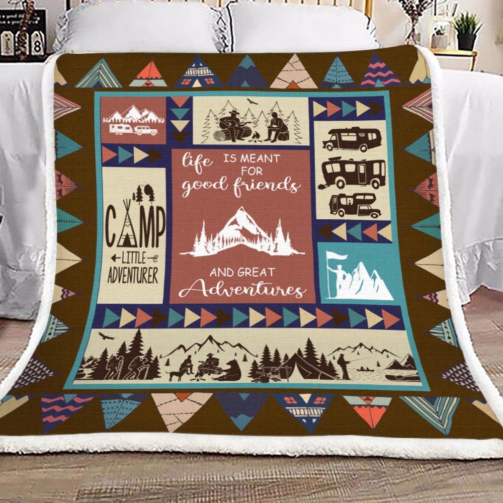 Camping Sherpa Fleece Blanket