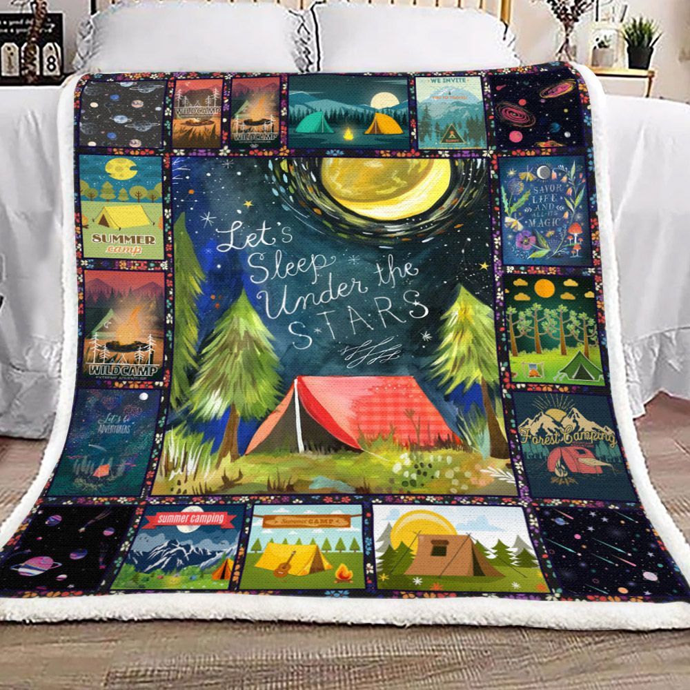 Camping Sherpa Fleece Blanket