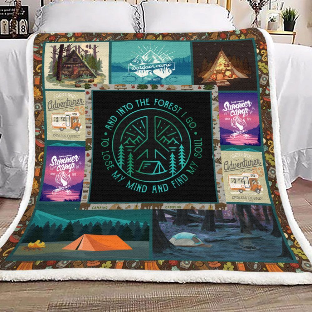 Camping Sherpa Fleece Blanket