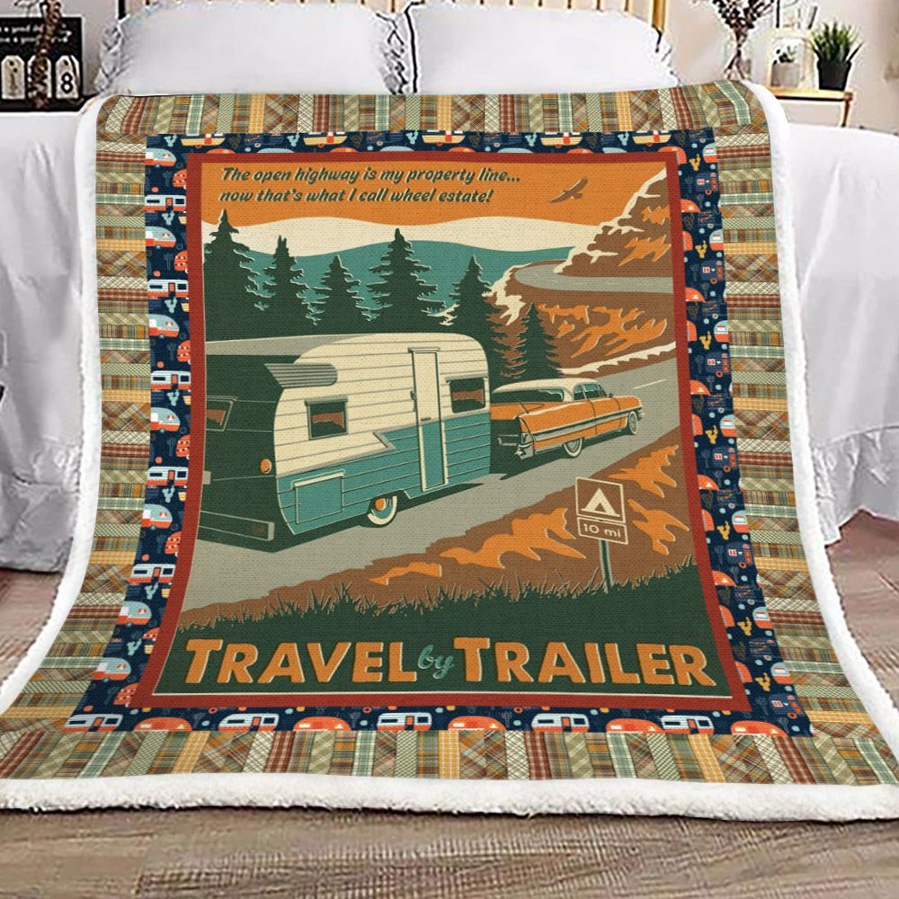 Camping Sherpa Fleece Blanket