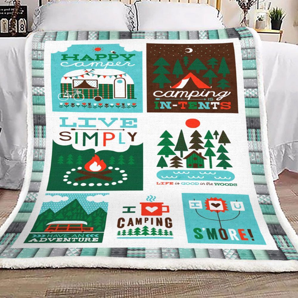 Camping Sherpa Fleece Blanket
