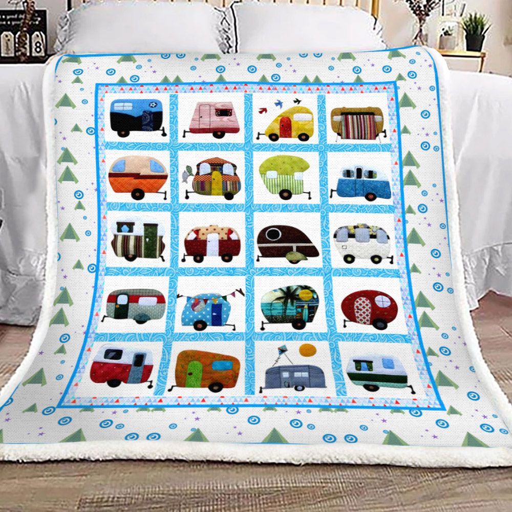 Camping Sherpa Fleece Blanket