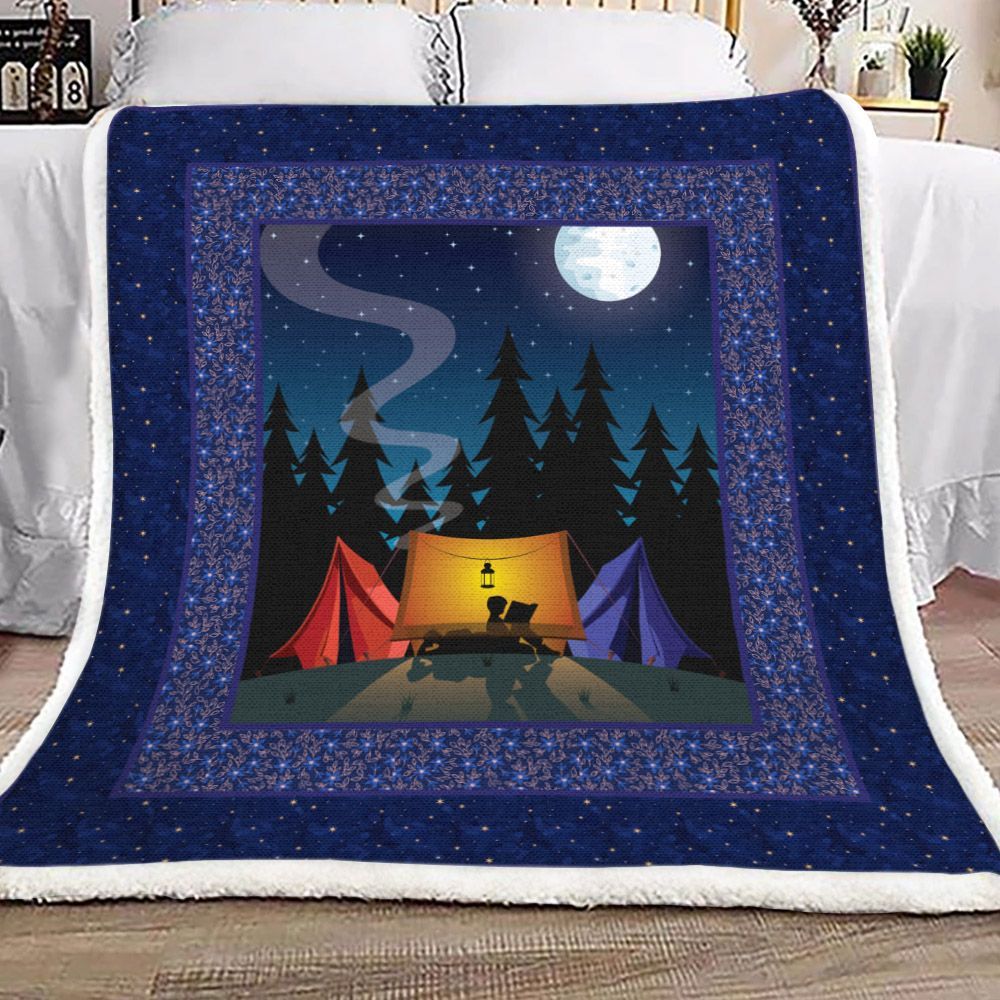 Camping Sherpa Fleece Blanket