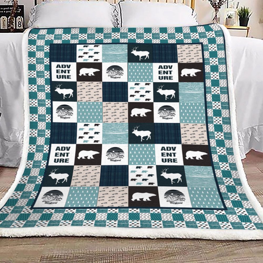 Camping Sherpa Fleece Blanket