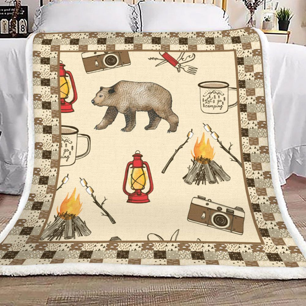 Camping Sherpa Fleece Blanket