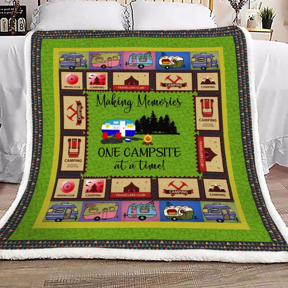 Camping Sherpa Fleece Blanket