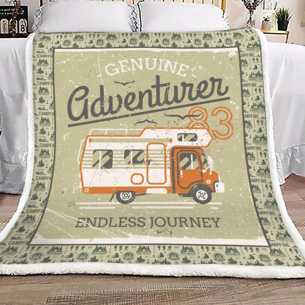 Camping Sherpa Fleece Blanket
