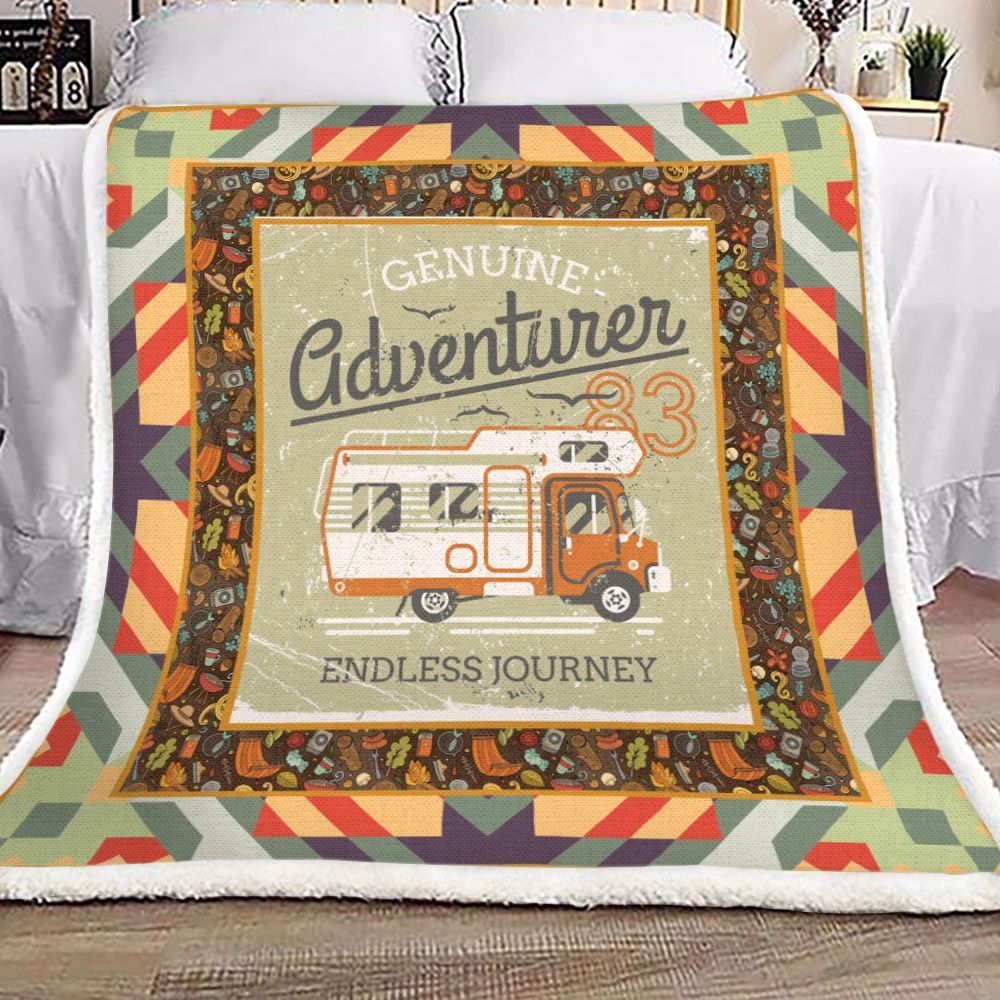 Camping Sherpa Fleece Blanket