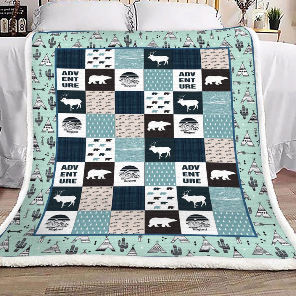 Camping Sherpa Fleece Blanket