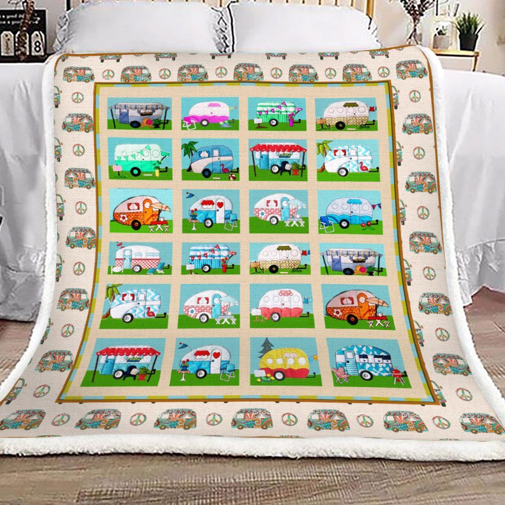 Camping Sherpa Fleece Blanket