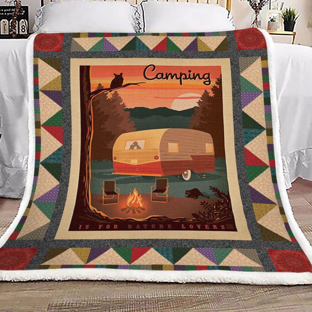 Camping Sherpa Fleece Blanket