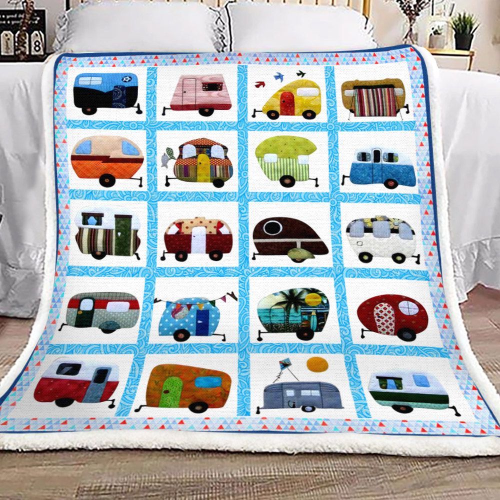 Camping Sherpa Fleece Blanket