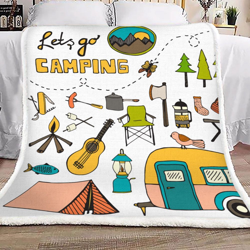 Camping Sherpa Fleece Blanket