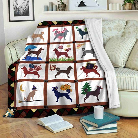 Canaan Dog Sherpa Fleece Blanket