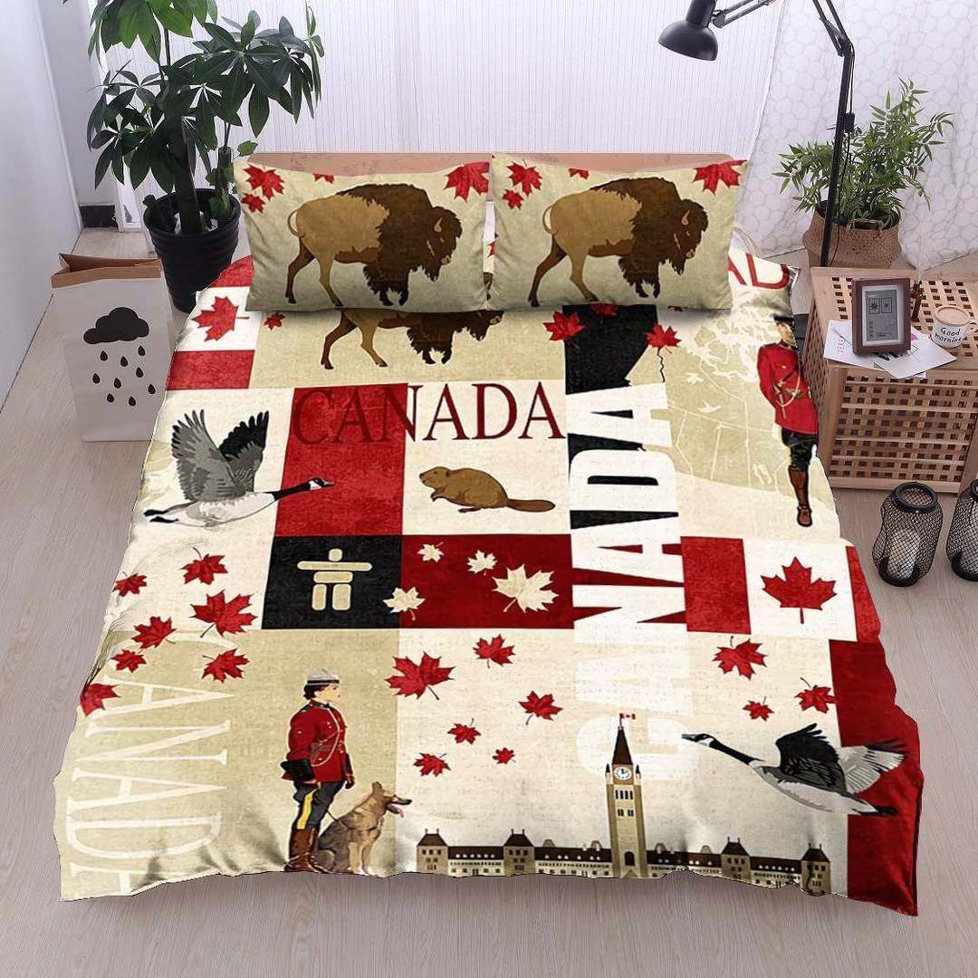 Canada Twin Queen King Cotton Bed Sheets Spread Comforter Bedding Set