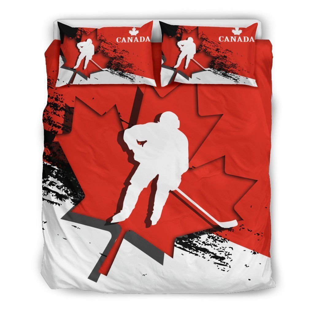 Canada Maple Leaf Hockey Bedding Set