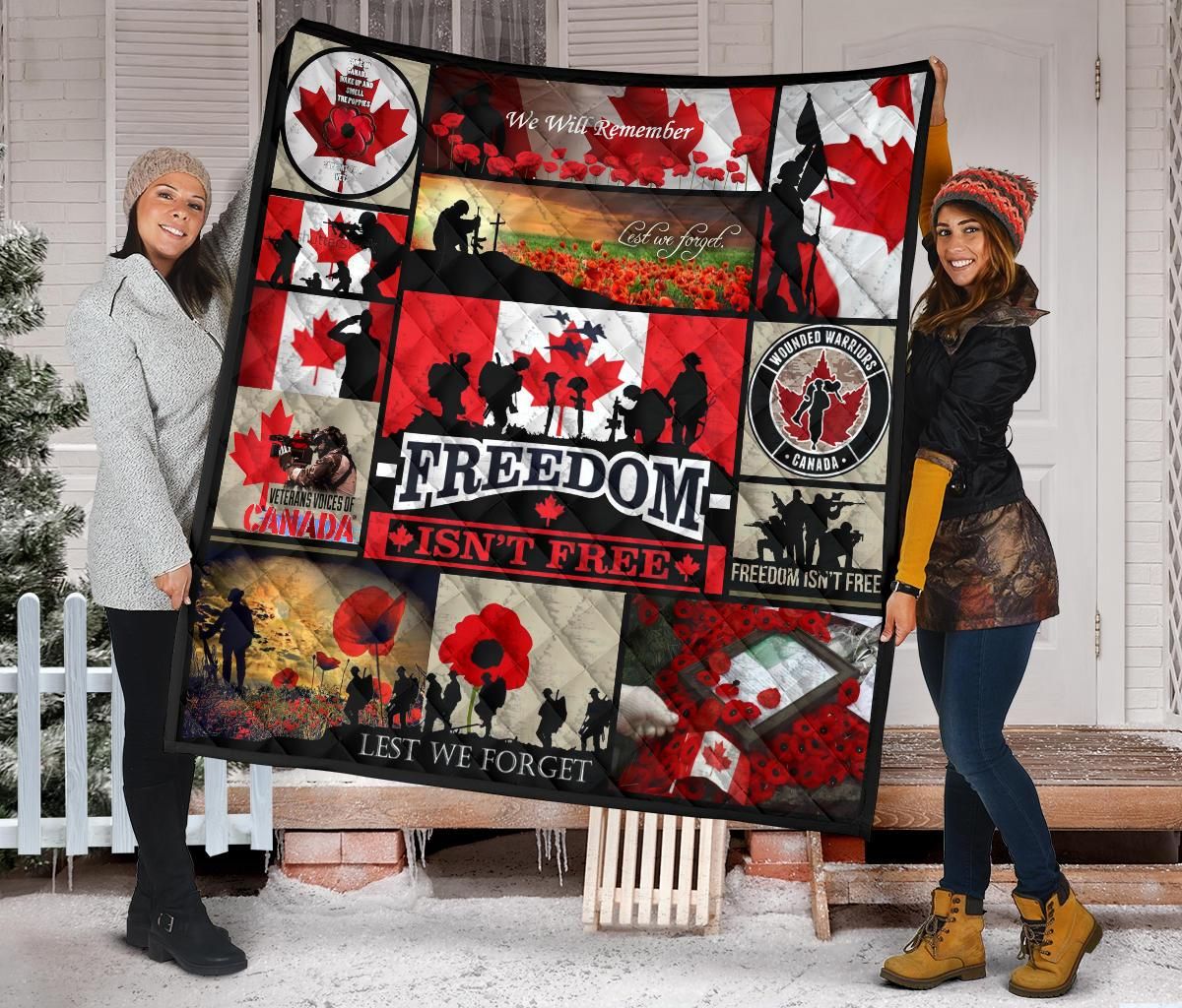 Canada Veterans Quilt Blanket Blanket Chritsmas Day Gift Remembrance Day Dhc09121311Dd