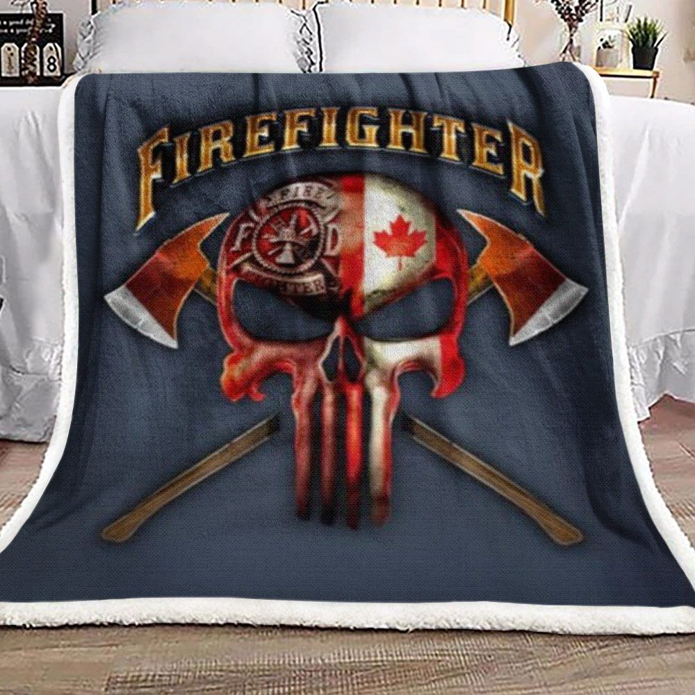 Canadian Firefighters Sherpa Fleece Blanket