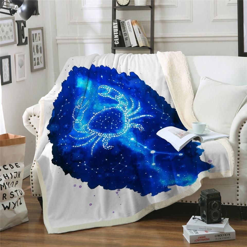 Cancer Krebs Sherpa Fleece Blanket