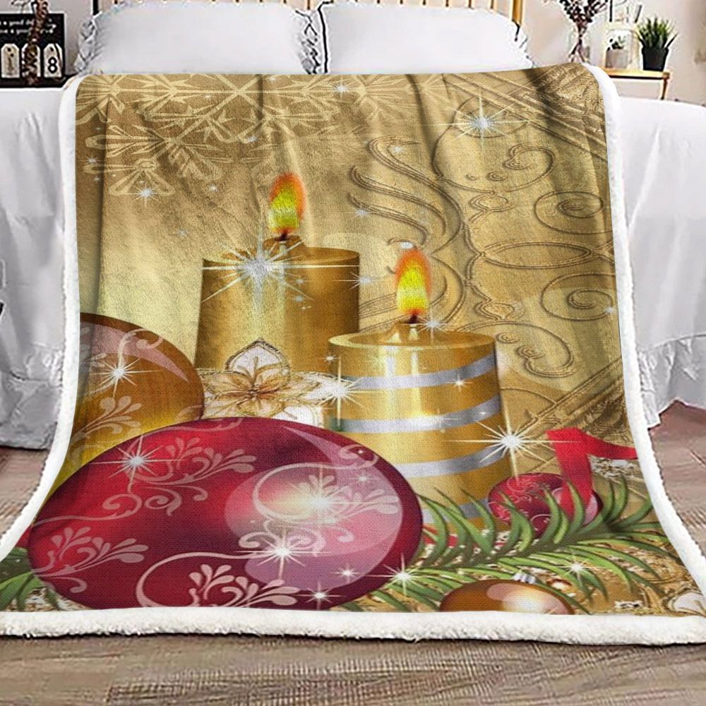 Candle Christmas Sherpa Fleece Blanket