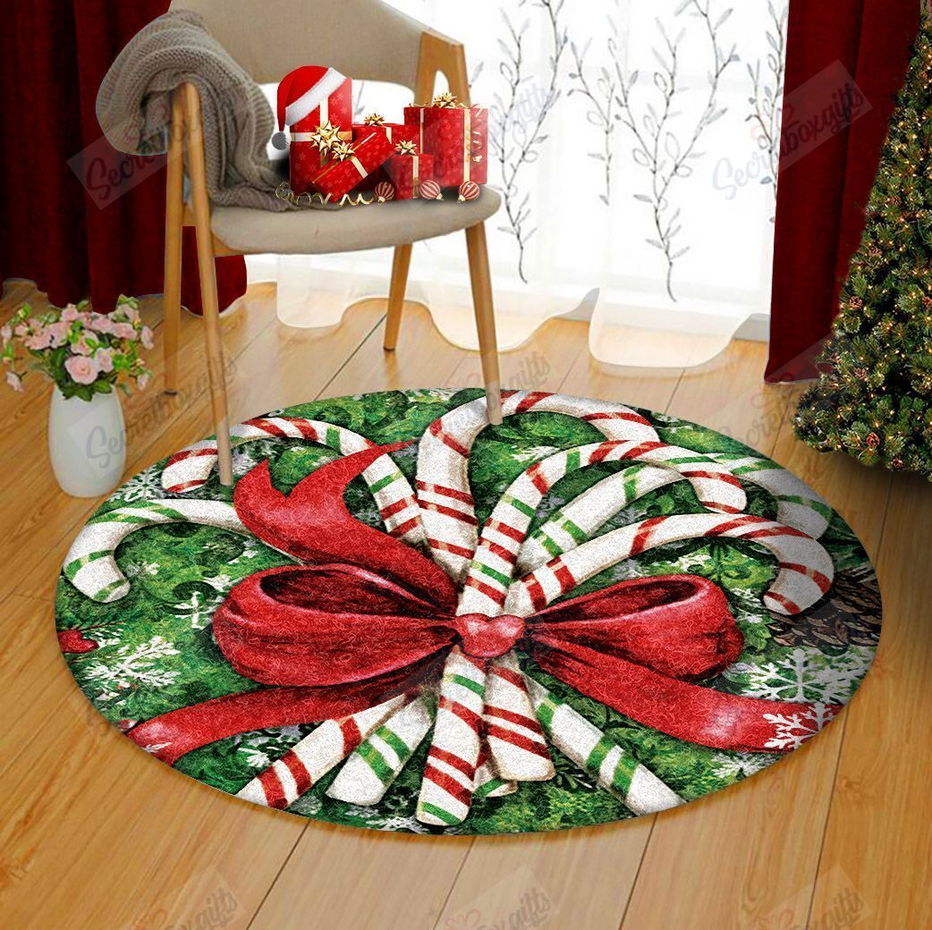 Candy Cane Round Carpet