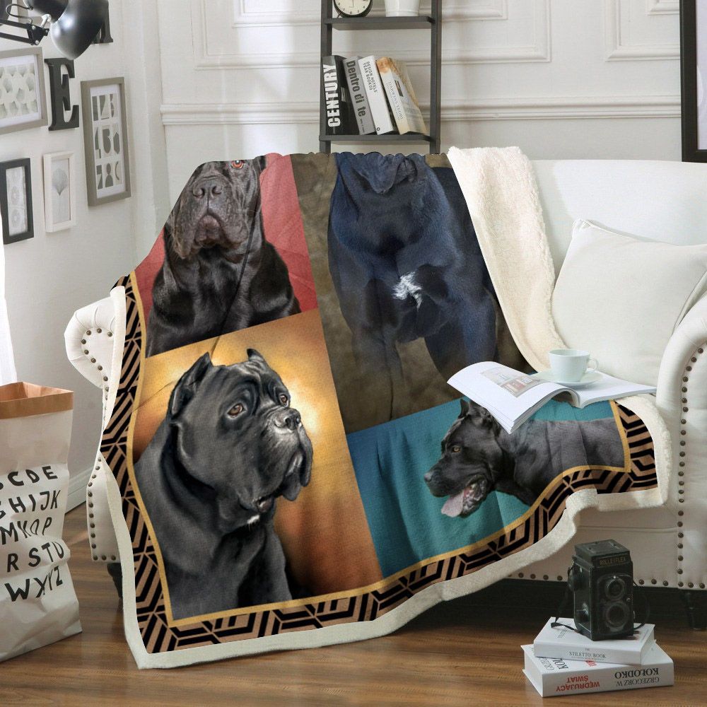 Cane Corso Dog Sherpa Fleece Blanket