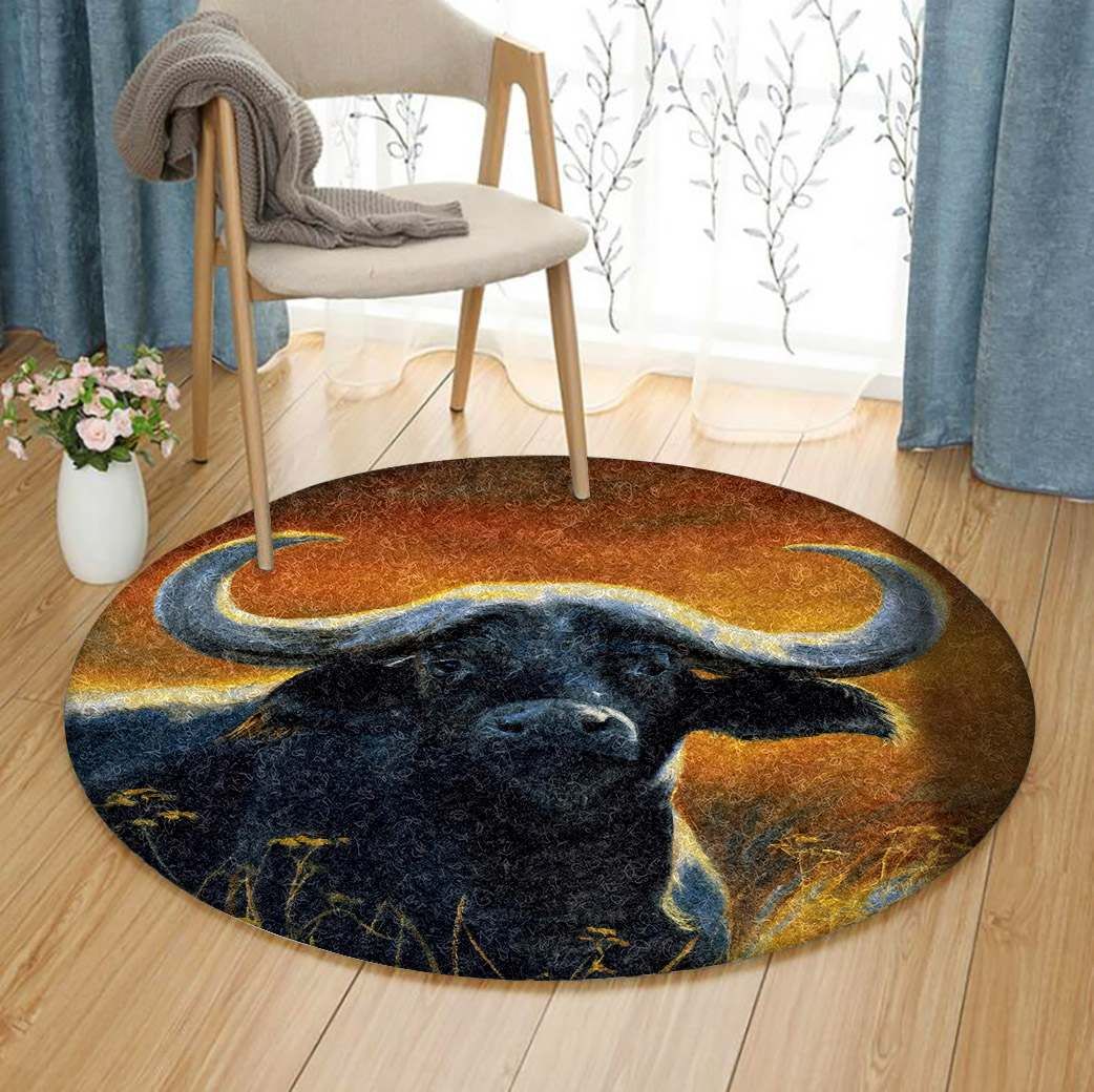 Cape Buffalo Round Carpet