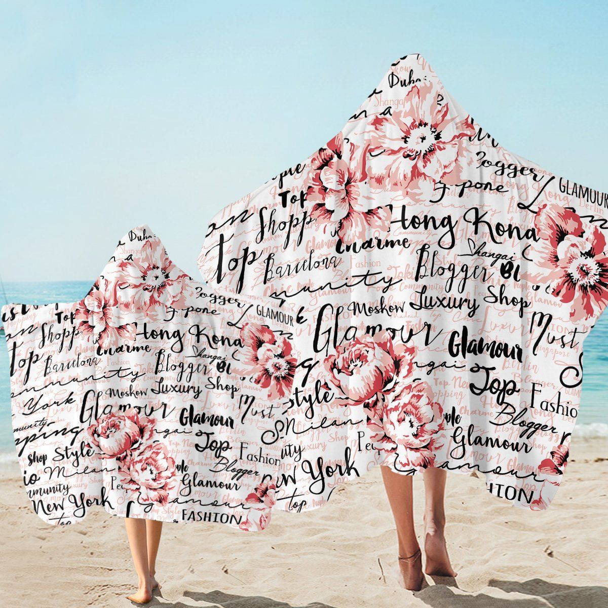 Capital Names Letter Printed Hooded Towel