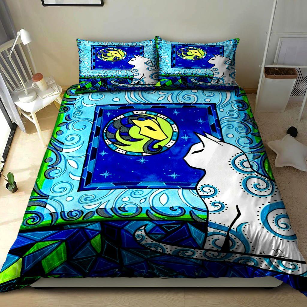 Capricorn Cat Zodiac Bedding Set