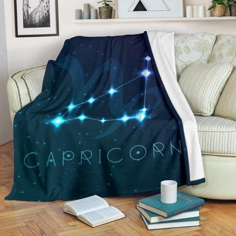 Capricorn Zodiac Sign Astrology Sherpa Fleece Blanket