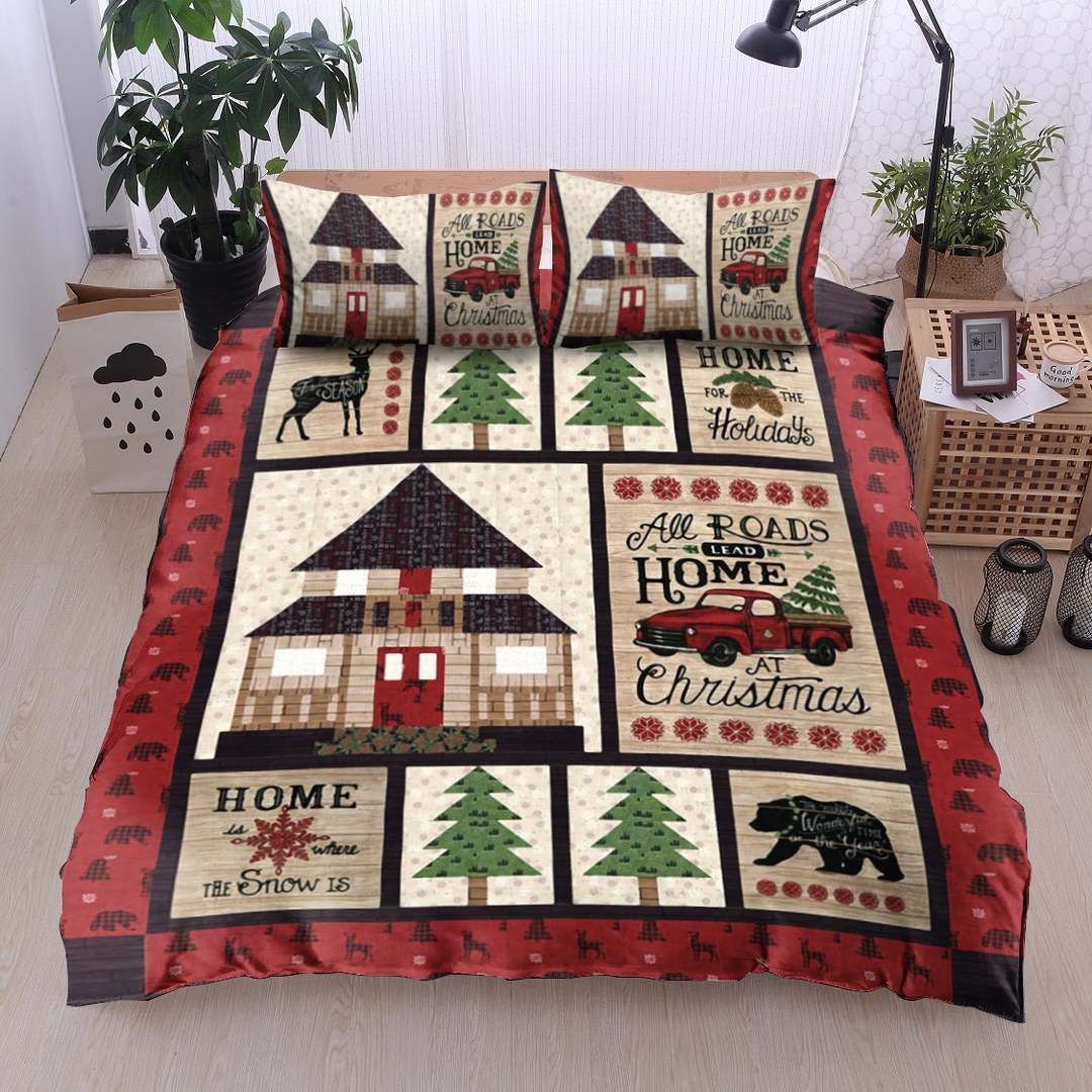 Car Bear Christmas Bedding Set