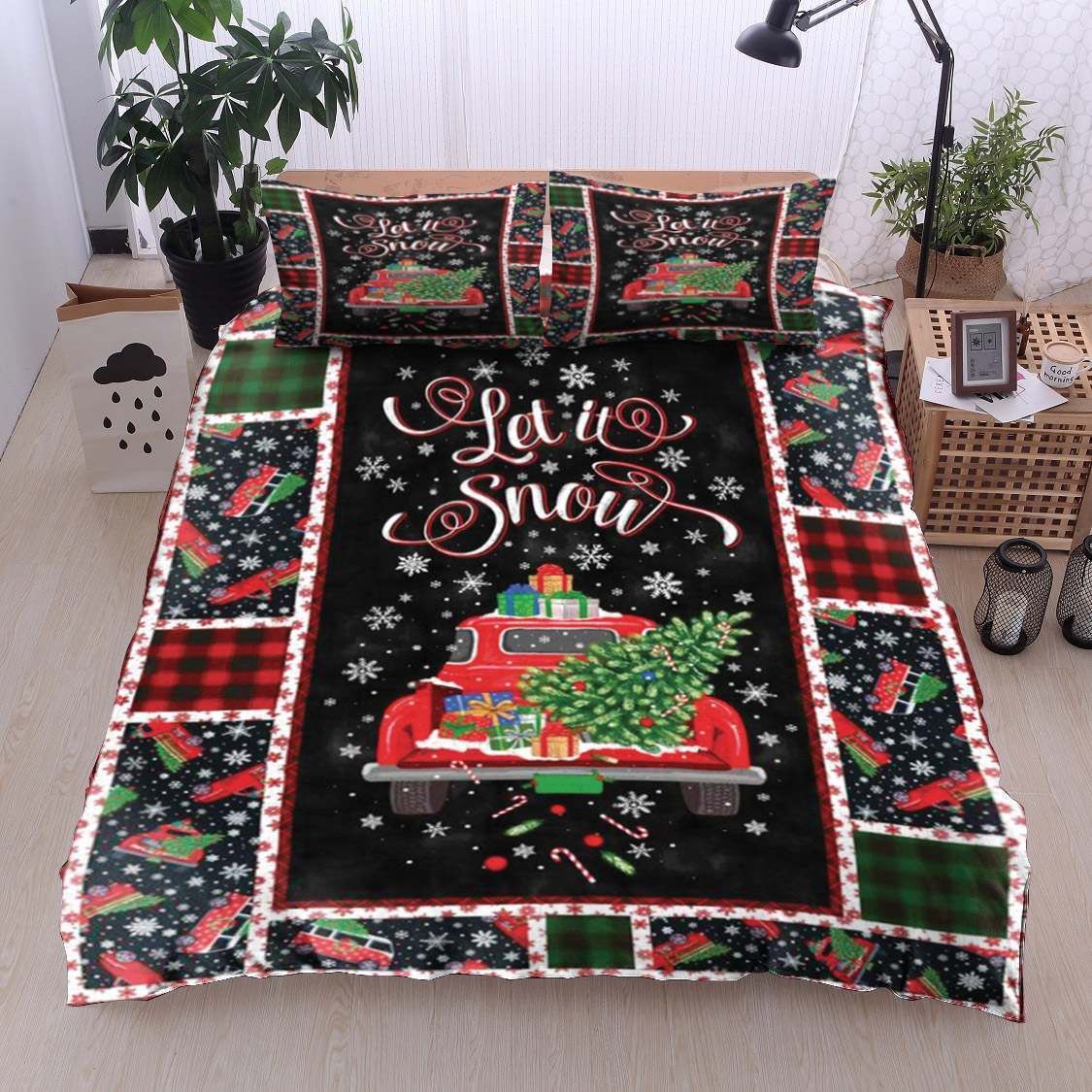 Car Christmas Bedding Set