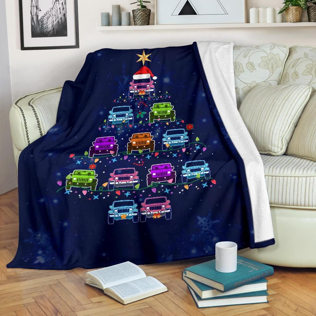 Car Christmas Tree Sherpa Fleece Blanket