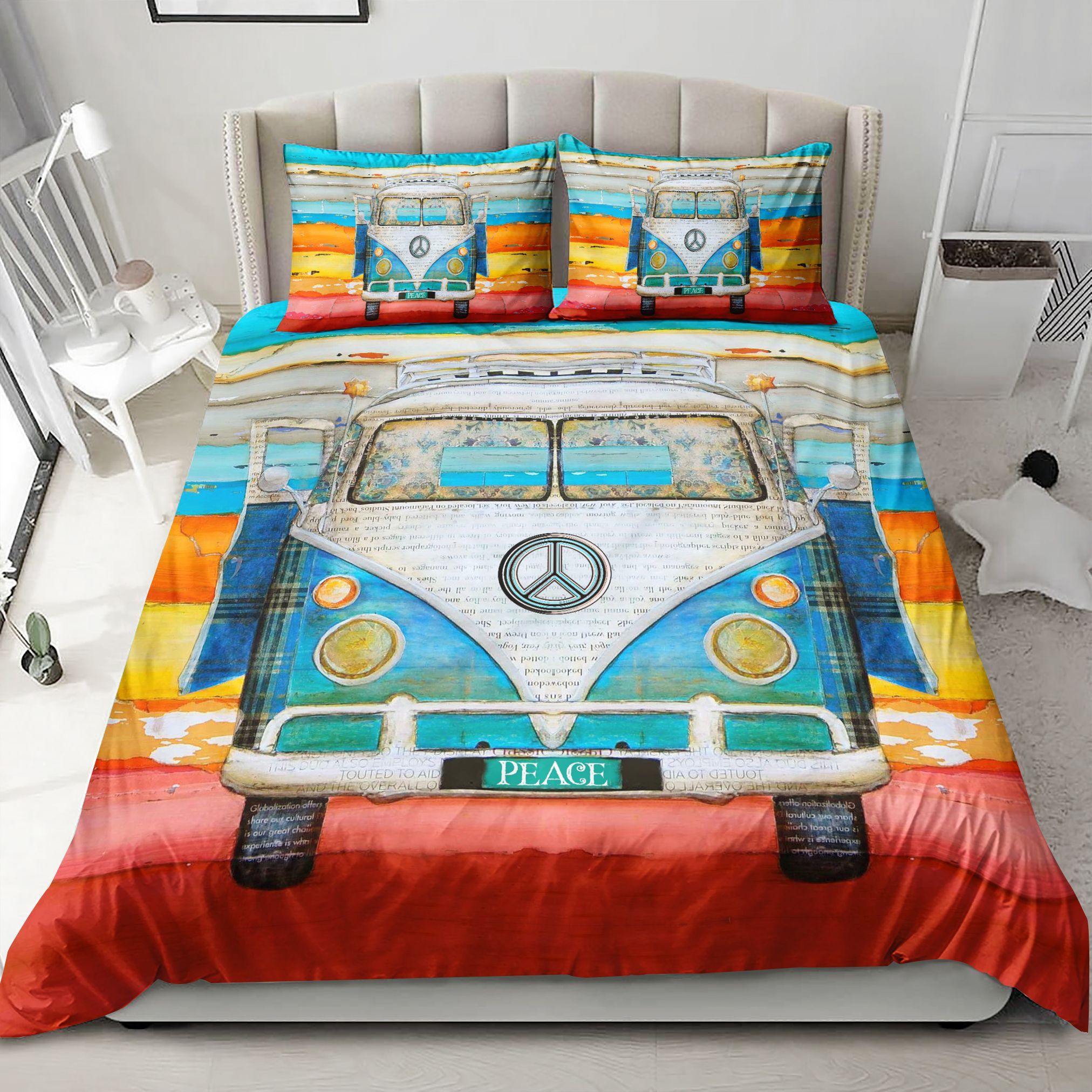 Car Hippie Vans Bedding Set
