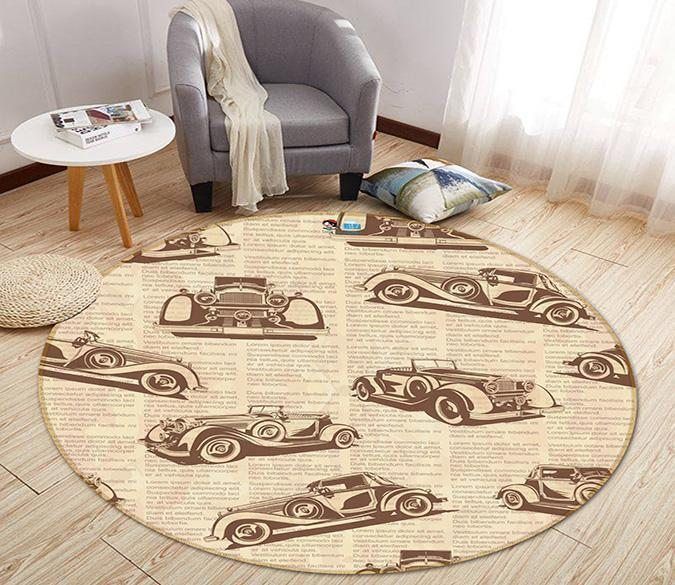 Car Pattern Round Carpet