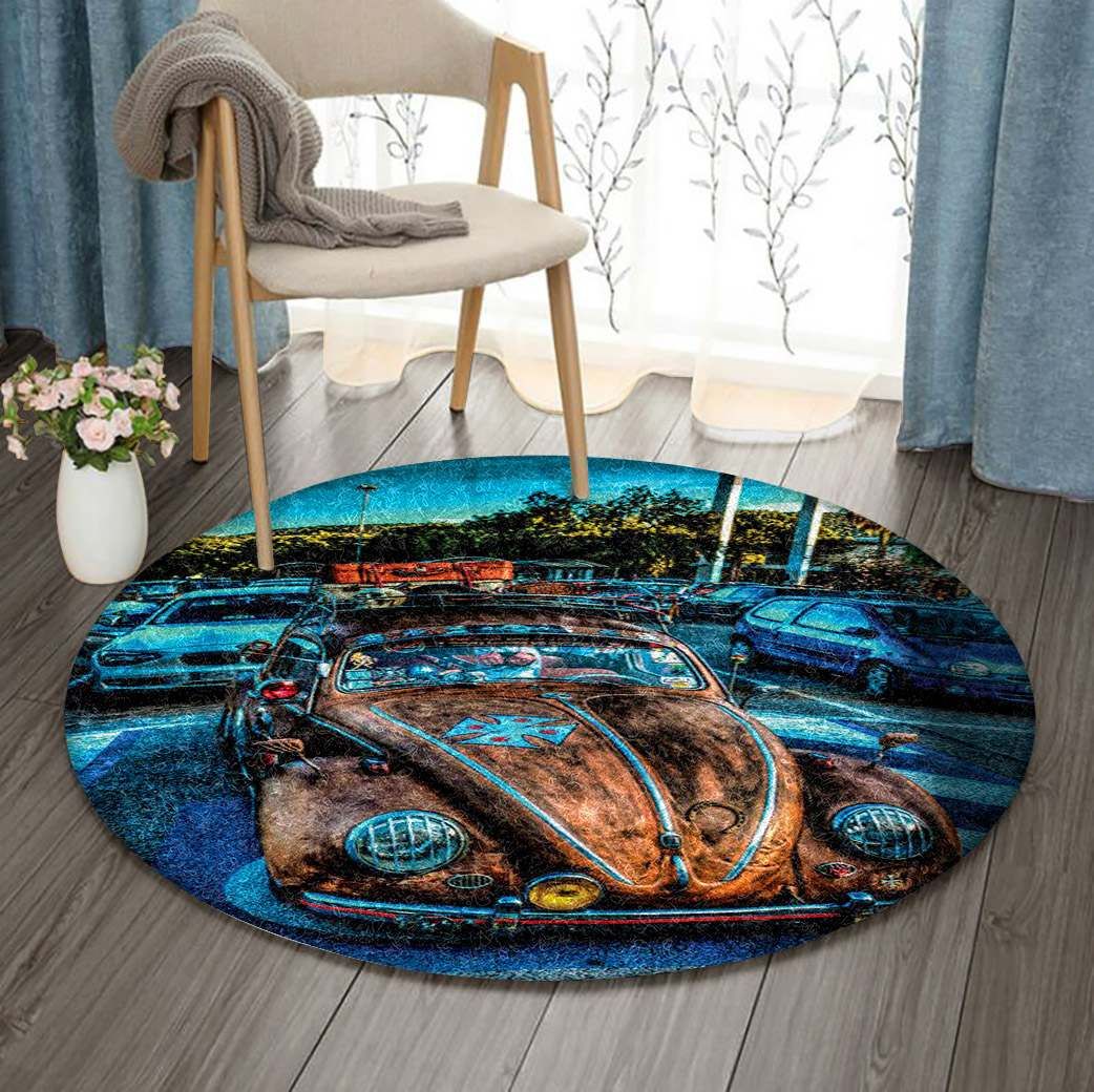 Car Racing Round Carpet