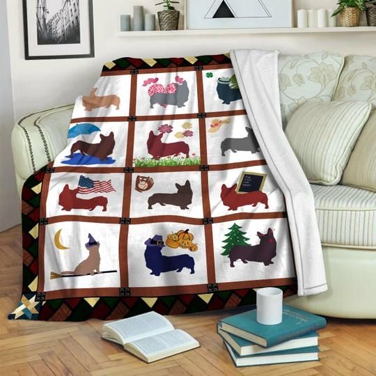 Cardigan Welsh Corgi Sherpa Fleece Blanket