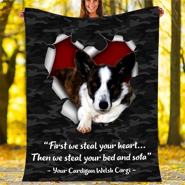 Cardigan Welsh Corgi Dog Sherpa Fleece Blanket