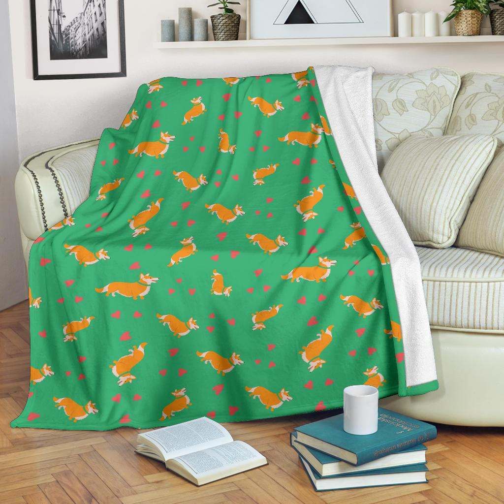 Cardigan Welsh Corgis Pattern Sherpa Fleece Blanket