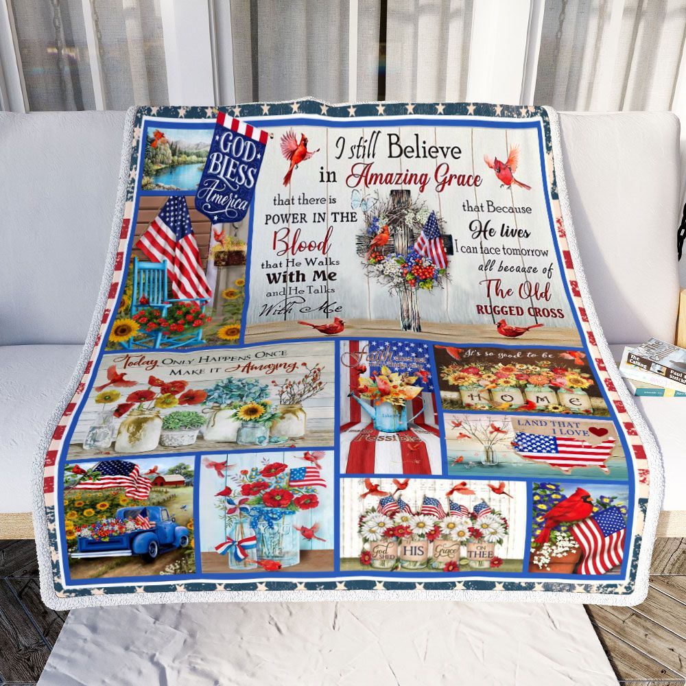 Cardinal America I Still Believe In Amazing Grace Sherpa Fleece Blanket