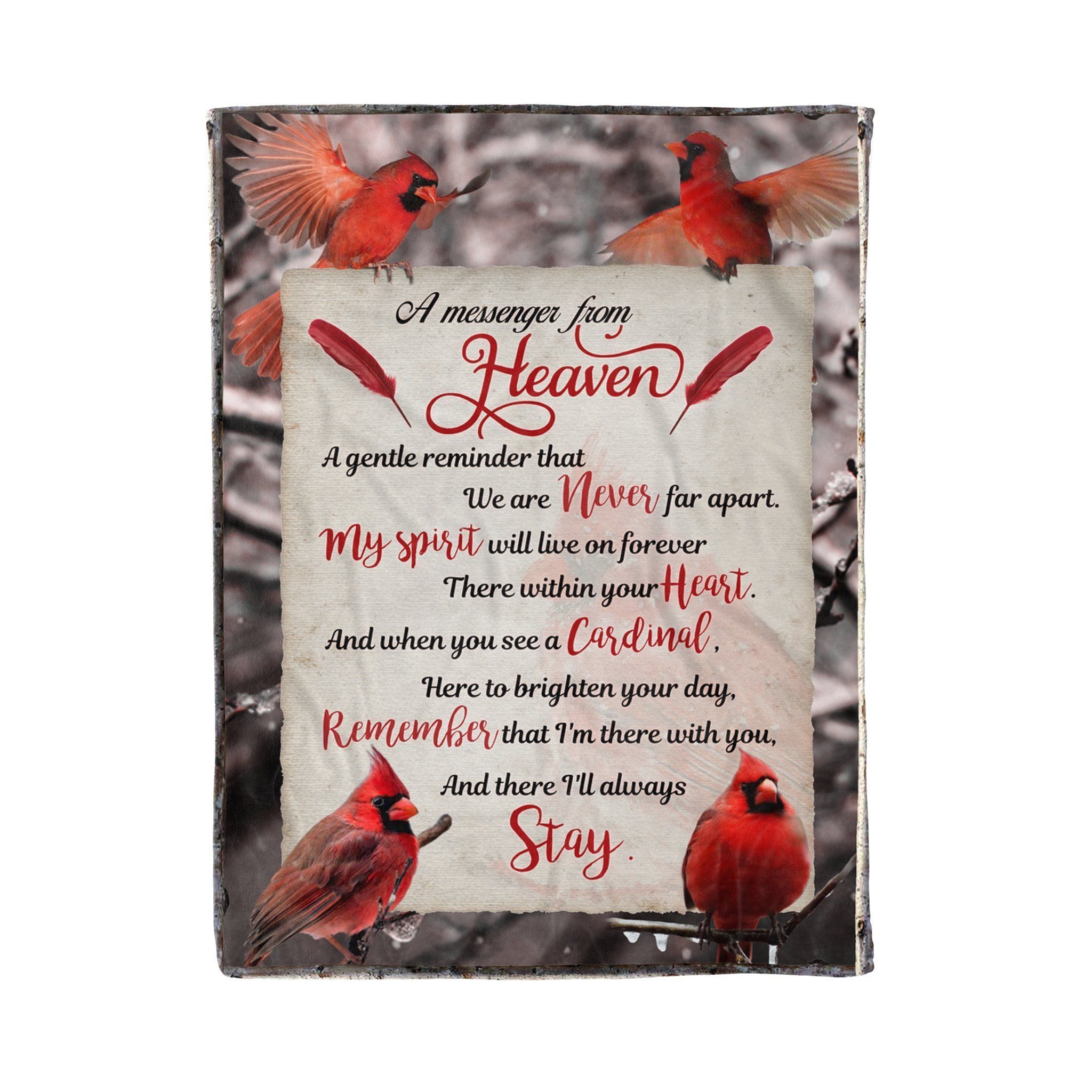 Cardinal And There I’ll Always Stay Sherpa Fleece Blanket