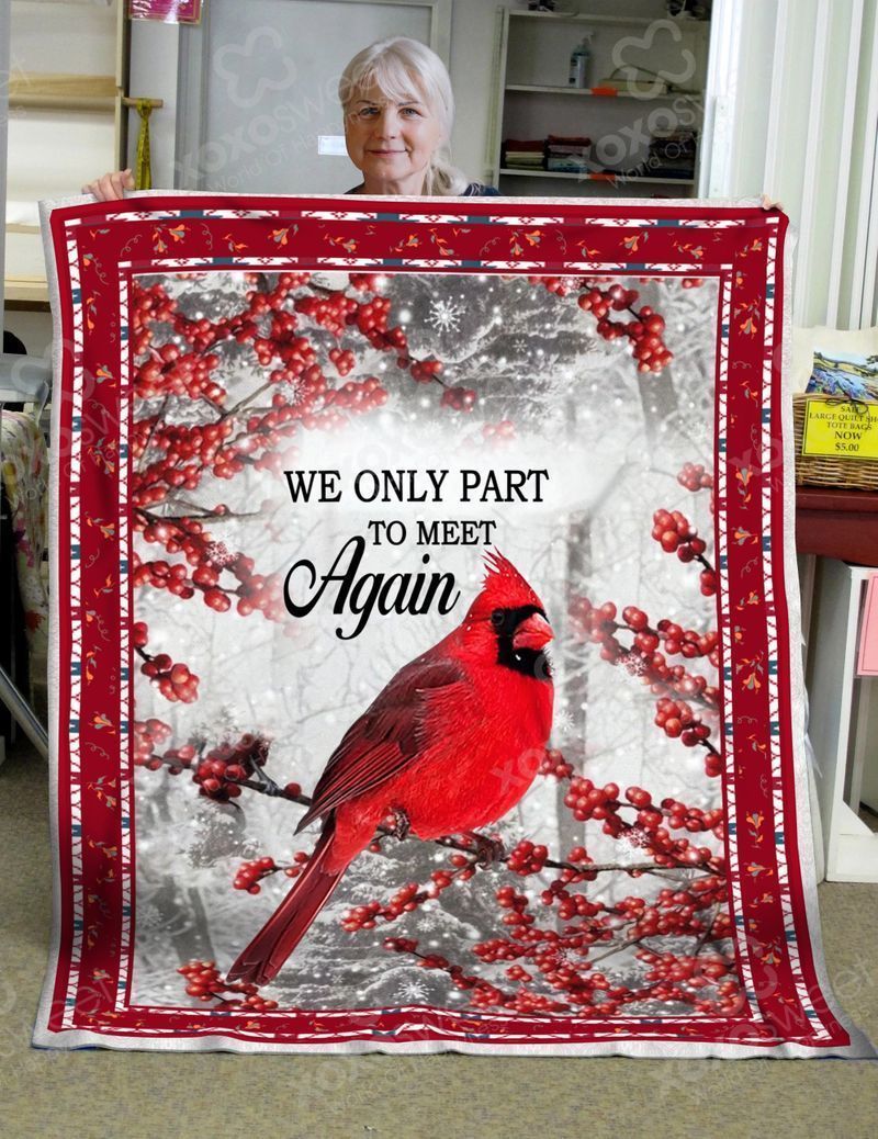 Cardinal Bird Sherpa Fleece Blanket