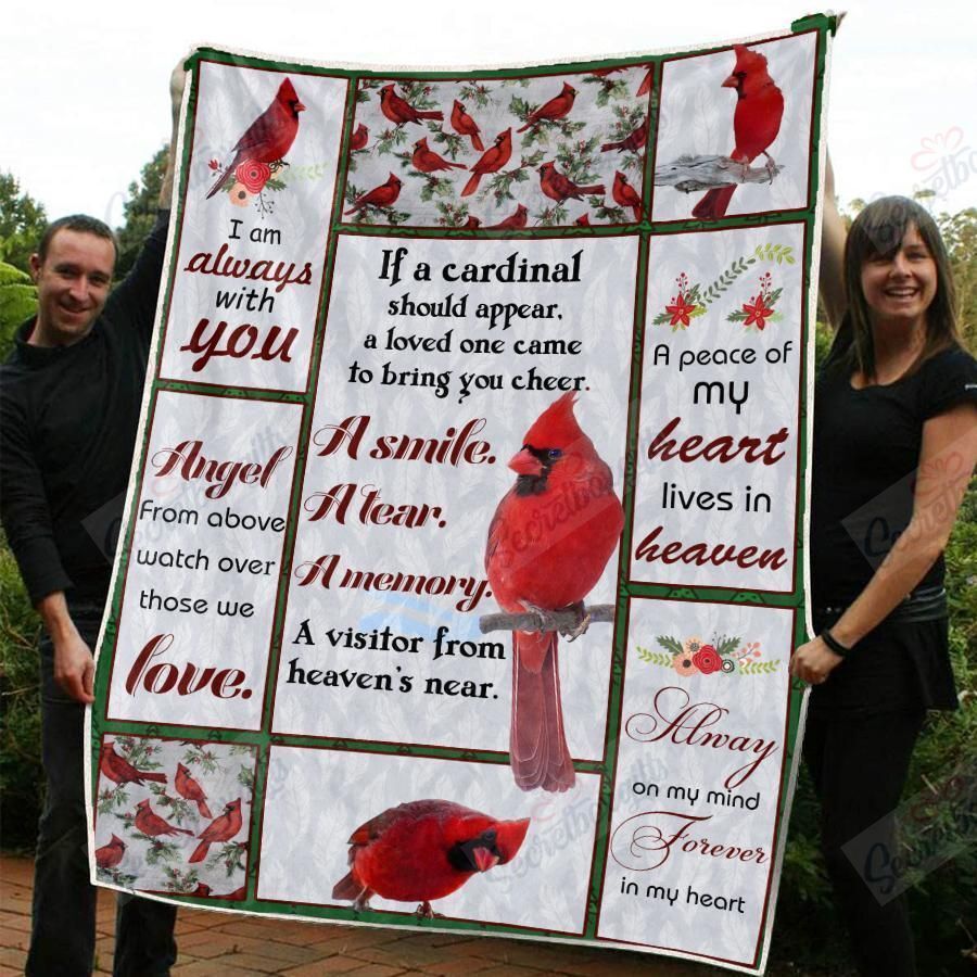 Cardinal Bird Fleece Blanket