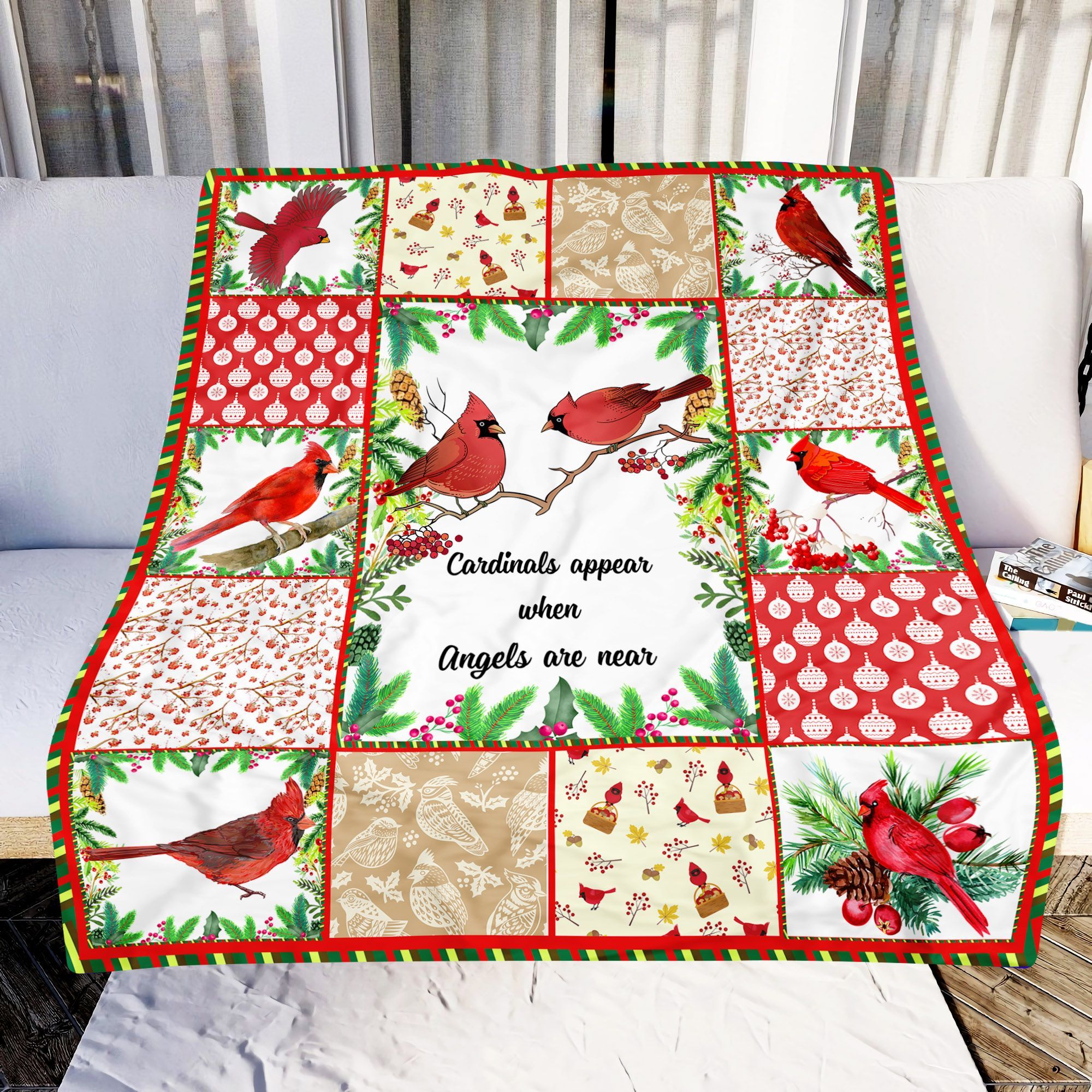 Cardinal Bird Cardinals Appear When Angels Are Near Sherpa Fleece Blanket