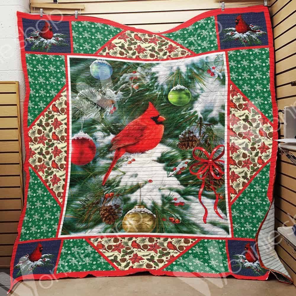 Cardinal Bird Christmas CL15100072MDQ Quilt Blanket