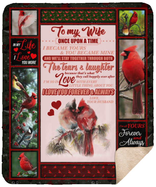 Cardinal Bird Sherpa Fleece Blanket