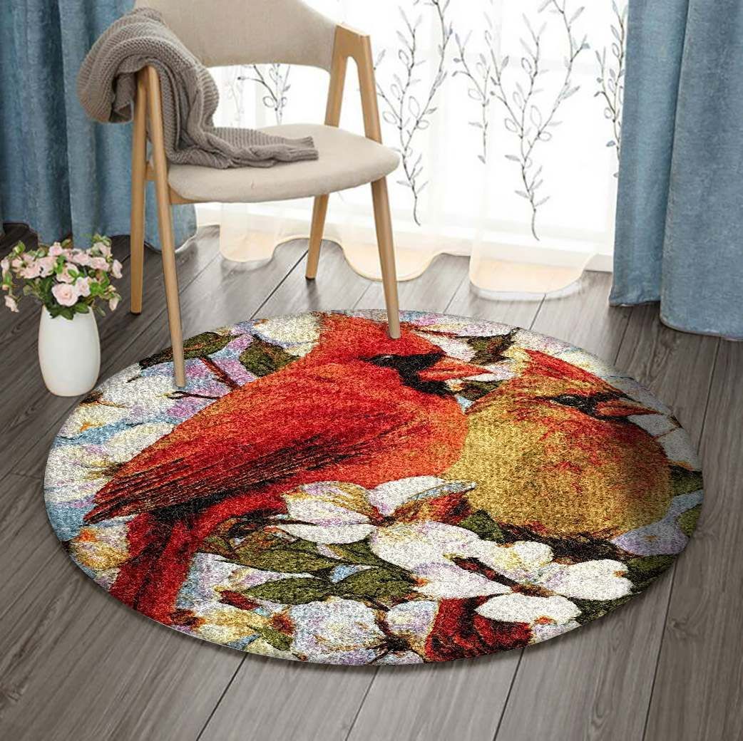 Cardinal Bird Round Carpet